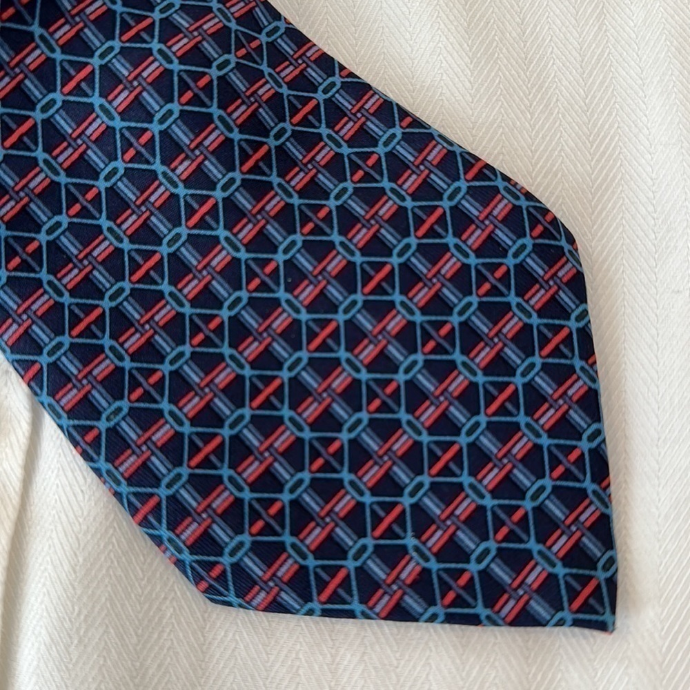 Hermès Vintage Silk Tie Blue